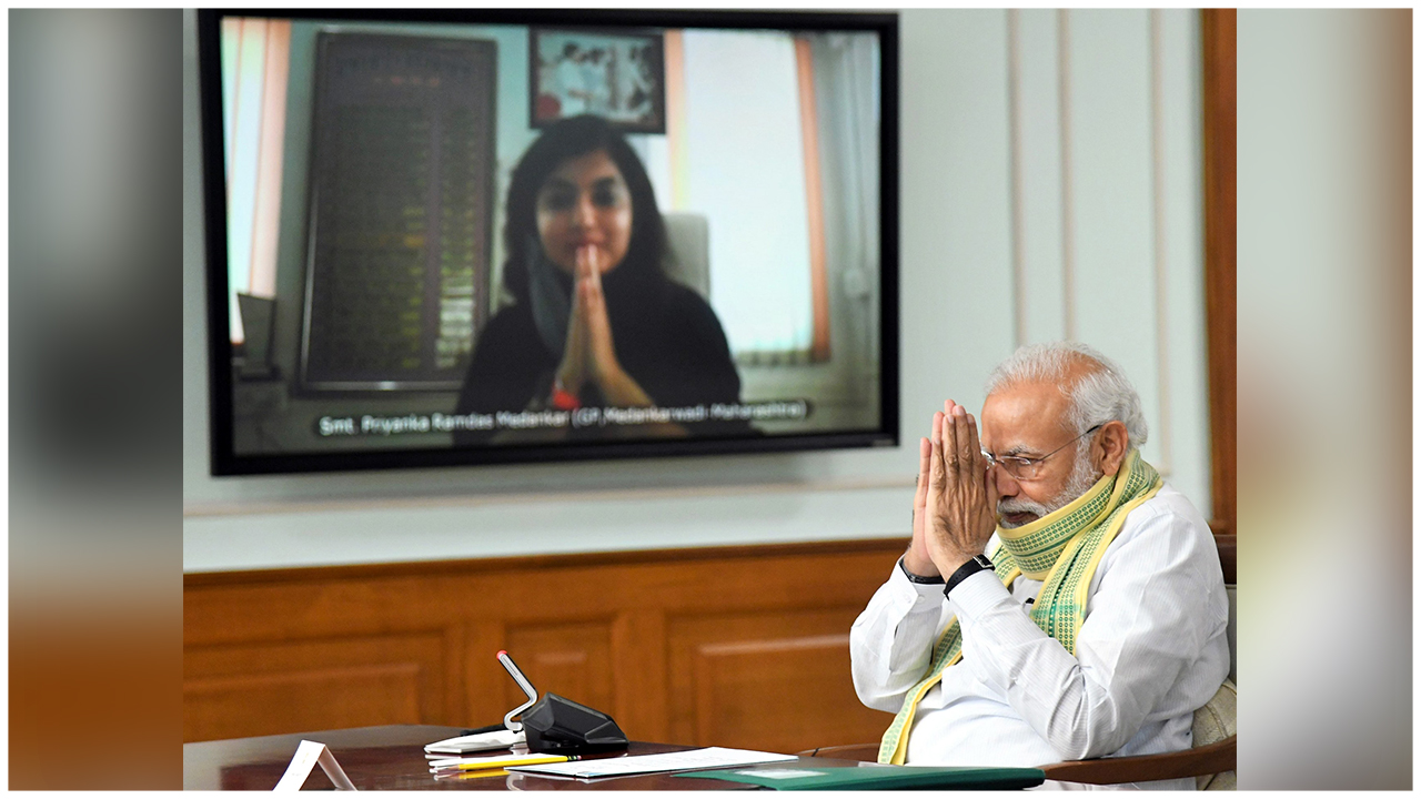 PM Modi Interacts With Sarpanchs On National Panchayati Raj Divas